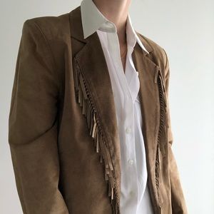 Vintage Danier Suede Leather Fringe Jacket